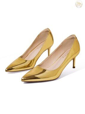 Kitten Heel Low Pumps Pointed Toe Cushioned Slip-On Dress Shoes